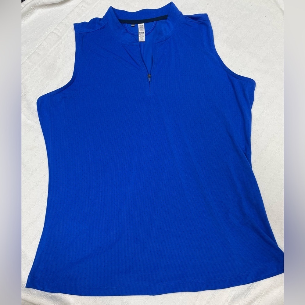 Under Armour Royal Blue with Small Black Polka Dots Golf Polo Size XL